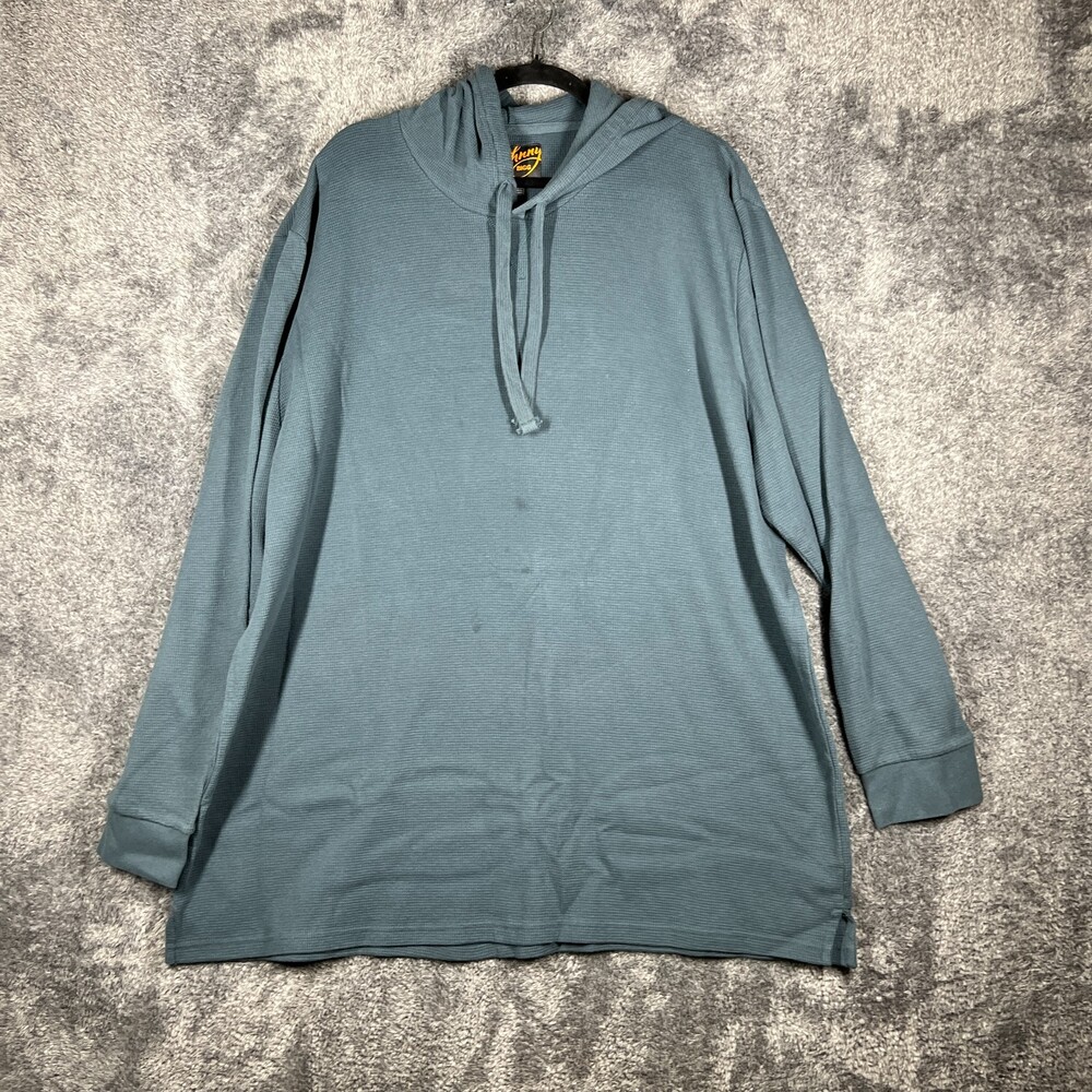 Johnny Bigg Hoodie Mens 4XL Blue Thermal Waffle Knit Pullover Big Tall